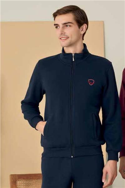 Polat 1642 Elitepoint Erkek Uzun Kollu Önden Fermuarlı Eşofman Takımı-Lacivert