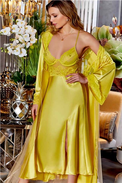 Saten Gecelik Sabahlık Takım