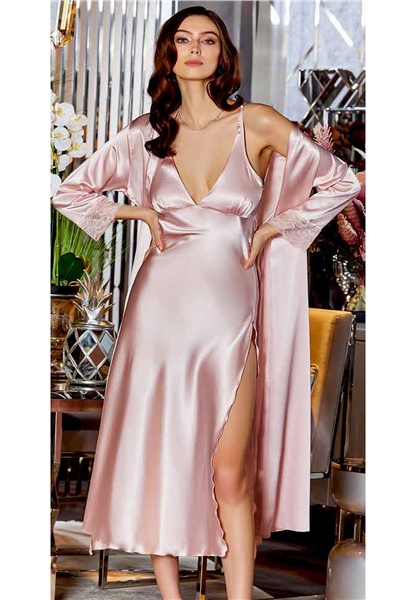 Saten Gecelik Sabahlık Takım