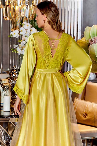 Saten Gecelik Sabahlık Takım