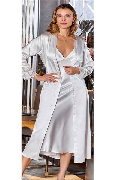 Saten Gecelik Sabahlık Takım