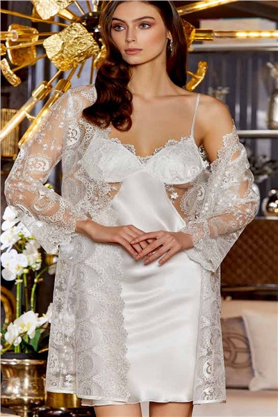 Saten Gecelik Sabahlık Takım