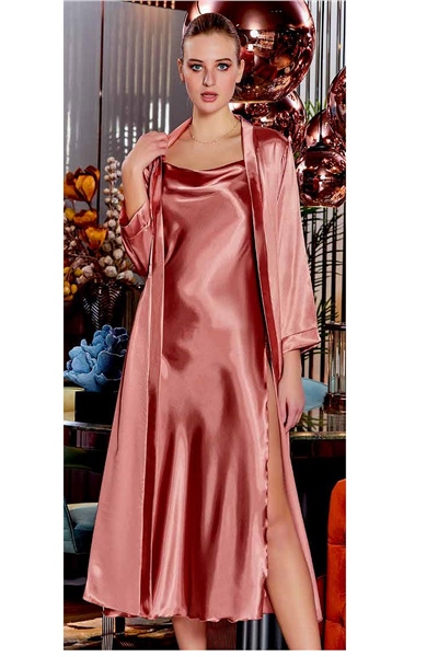 Saten Gecelik Sabahlık Takım