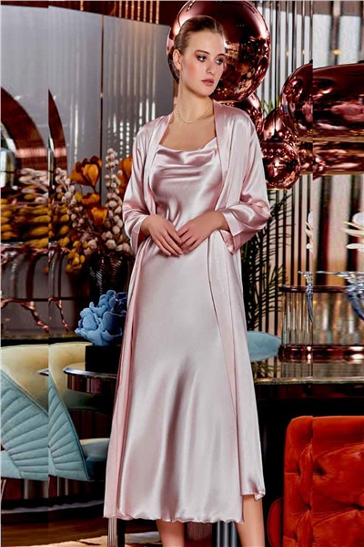 Saten Gecelik Sabahlık Takım