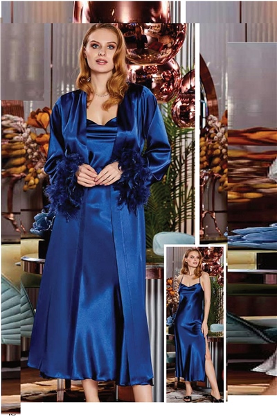 Saten Gecelik Sabahlık Takım