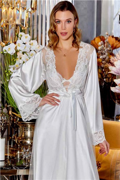 Saten Gecelik Sabahlık Takım