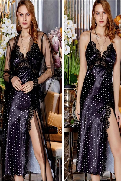 Saten Gecelik Sabahlık Takım