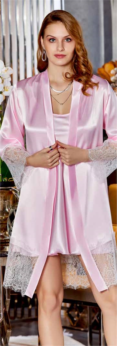 Saten Gecelik Sabahlık Takım