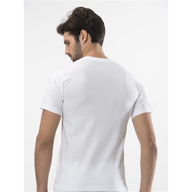 Türen 104 Biyeli O Yaka (Kapalı) Yaka Erkek Fanila-BEYAZ