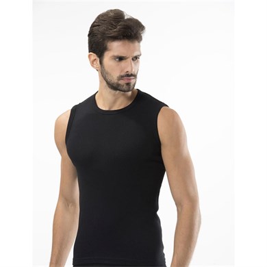 Türen 134 Spor O Yaka Erkek Atlet  İkili Paket-SIYAH