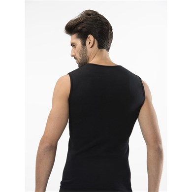 Türen 158 Spor V Yaka Erkek Atlet  İkili Paket-SIYAH