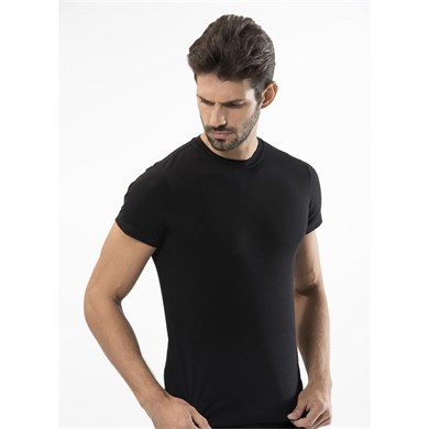 Türen 164 Likralı Erkek T-Shirt-SIYAH