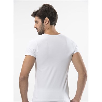 Türen 172 Likralı Erkek T-Shirt-BEYAZ