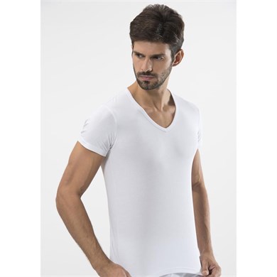Türen 172 Likralı Erkek T-Shirt-BEYAZ