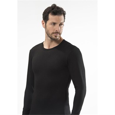 Türen 192 Erkek Termal Bisiklet Yaka Erkek Uzun Kol - Siyah