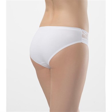 Türen 262 İkili Likralı Dantelli Bikini-BEYAZ