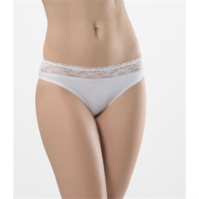 Türen 262 İkili Likralı Dantelli Bikini-BEYAZ