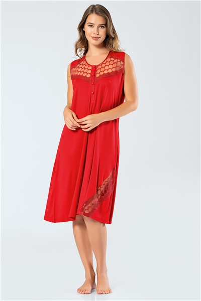 Türen 3124 Gecelik  - Kırmızı