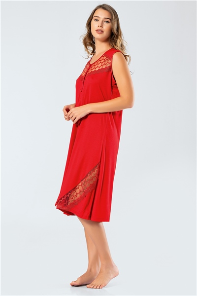 Türen 3124 Gecelik  - Kırmızı