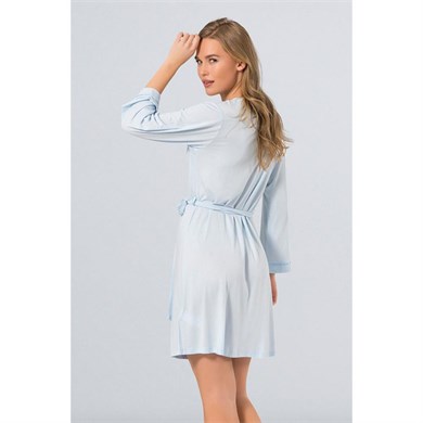 Türen 3164 Düz Sabahlık  - Mavi