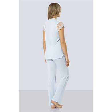 Türen 3197 Dantelli Pijama Takımı  - Mavi