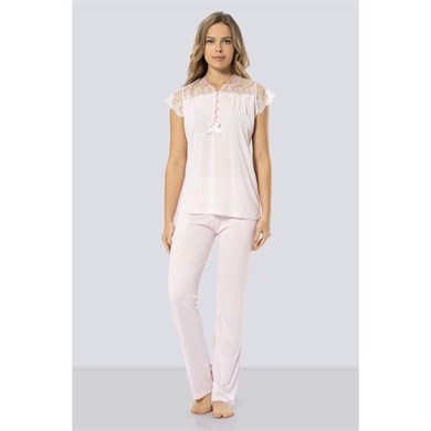Türen 3197 Dantelli Pijama Takımı  - Pembe