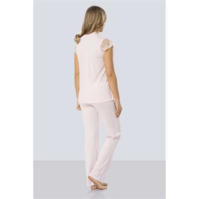 Türen 3197 Dantelli Pijama Takımı  - Pembe