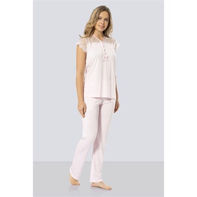 Türen 3197 Dantelli Pijama Takımı  - Pembe