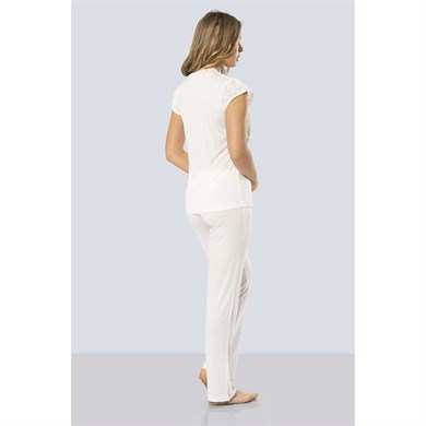 Türen 3199 Dantelli Pijama Takımı  - Ekru