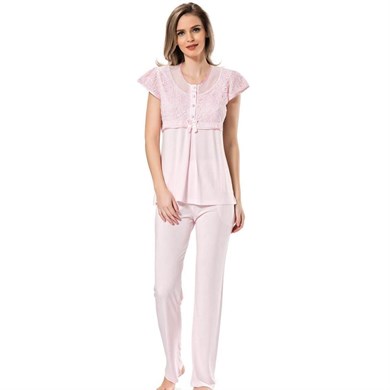 Türen 3199 Dantelli Pijama Takımı  - Pembe