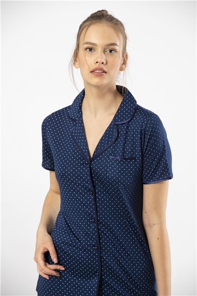 Türen 3291 Kadın Kısa Kollu Pijama Takımı -Lacivert