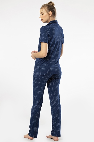 Türen 3291 Kadın Kısa Kollu Pijama Takımı -Lacivert