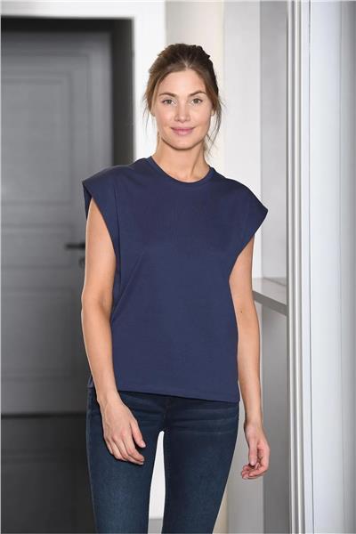 Türen 3401 Kadın Vatka Görünümlü T-shirt-Lacivert