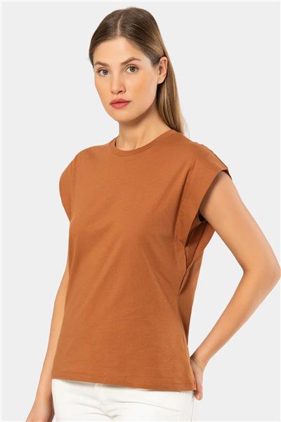 Türen 3401 Kadın Vatka Görünümlü T-shirt-Tarcın