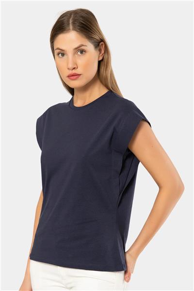 Türen 3401 Kadın Vatka Görünümlü T-shirt-Lacivert