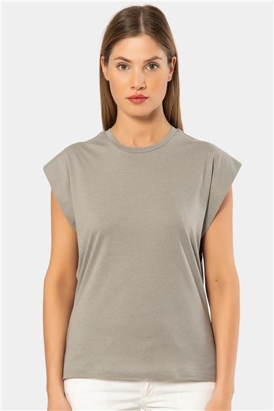 Türen 3401 Kadın Vatka Görünümlü T-shirt-Gri