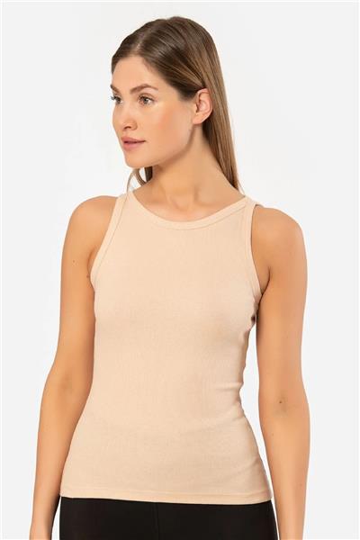 Türen 3403 Kadın Halter Yaka Fitilli Atlet T-Shirt-Ten