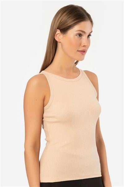 Türen 3403 Kadın Halter Yaka Fitilli Atlet T-Shirt-Ten