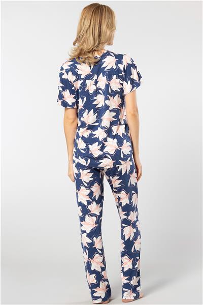 Türen 3606 Kadın Kısa Kollu Pijama Takımı-Lacivert