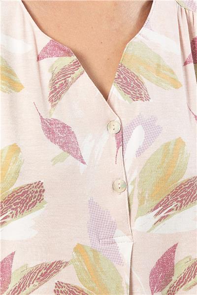 Türen 3606 Kadın Kısa Kollu Pijama Takımı-Pudra