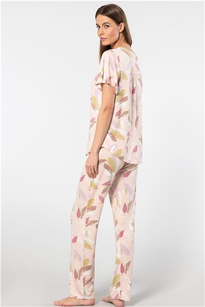 Türen 3606 Kadın Kısa Kollu Pijama Takımı-Pudra