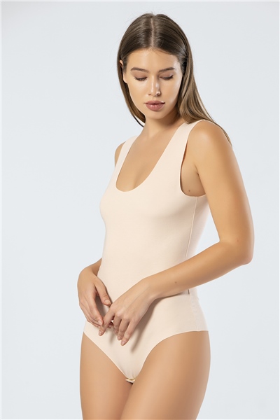 Türen 905 Kadın Lazer Kesim Pamuklu Çıtçıtlı Body-Ten