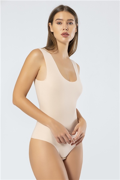 Türen 905 Kadın Lazer Kesim Pamuklu Çıtçıtlı Body-Ten