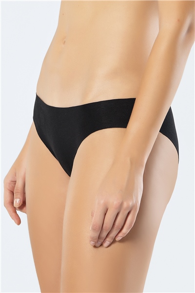 Türen 907 Kadın Lazer Kesim Pamuk Bikini Külot-Siyah