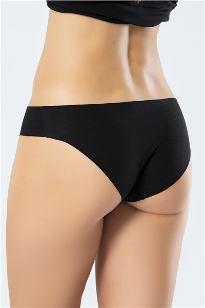 Türen 907 Kadın Lazer Kesim Pamuk Bikini Külot-Siyah