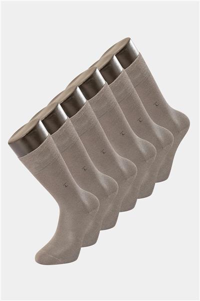 Türen 9101 Erkek Bamboo Düz Soket Çorap 6lı Paket-Gri
