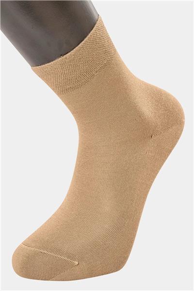 Türen 9102 Erkek Bamboo Düz Yarım Soket Çorap 6lı Paket-Bej