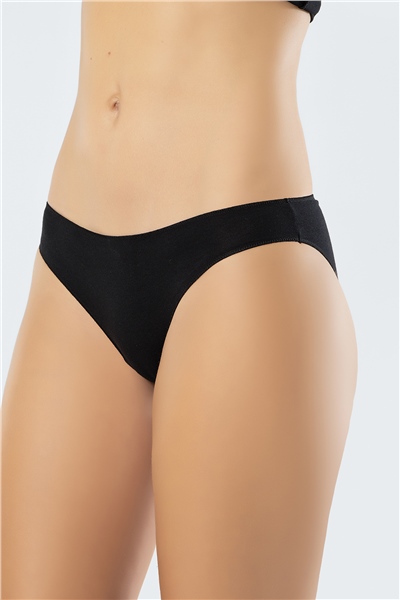 Türen 924 Kadın Likralı Pamuk Bikini Külot 3Lü Paket-Beyaz&Siyah&Ten