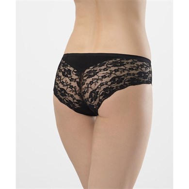 Türen 956 İkili Likralı Dantelli Bikini-SIYAH
