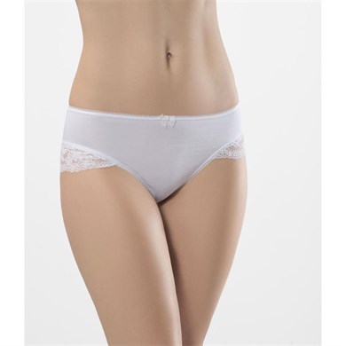 Türen 959 İkili Likralı Dantelli Bikini-BEYAZ